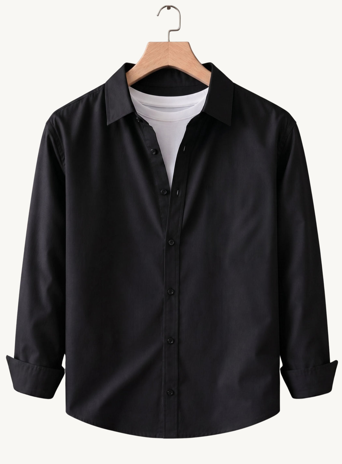 Roovam Men's Casual Shirts – Black, Navy Blue and Peach Pink | Pack of 3