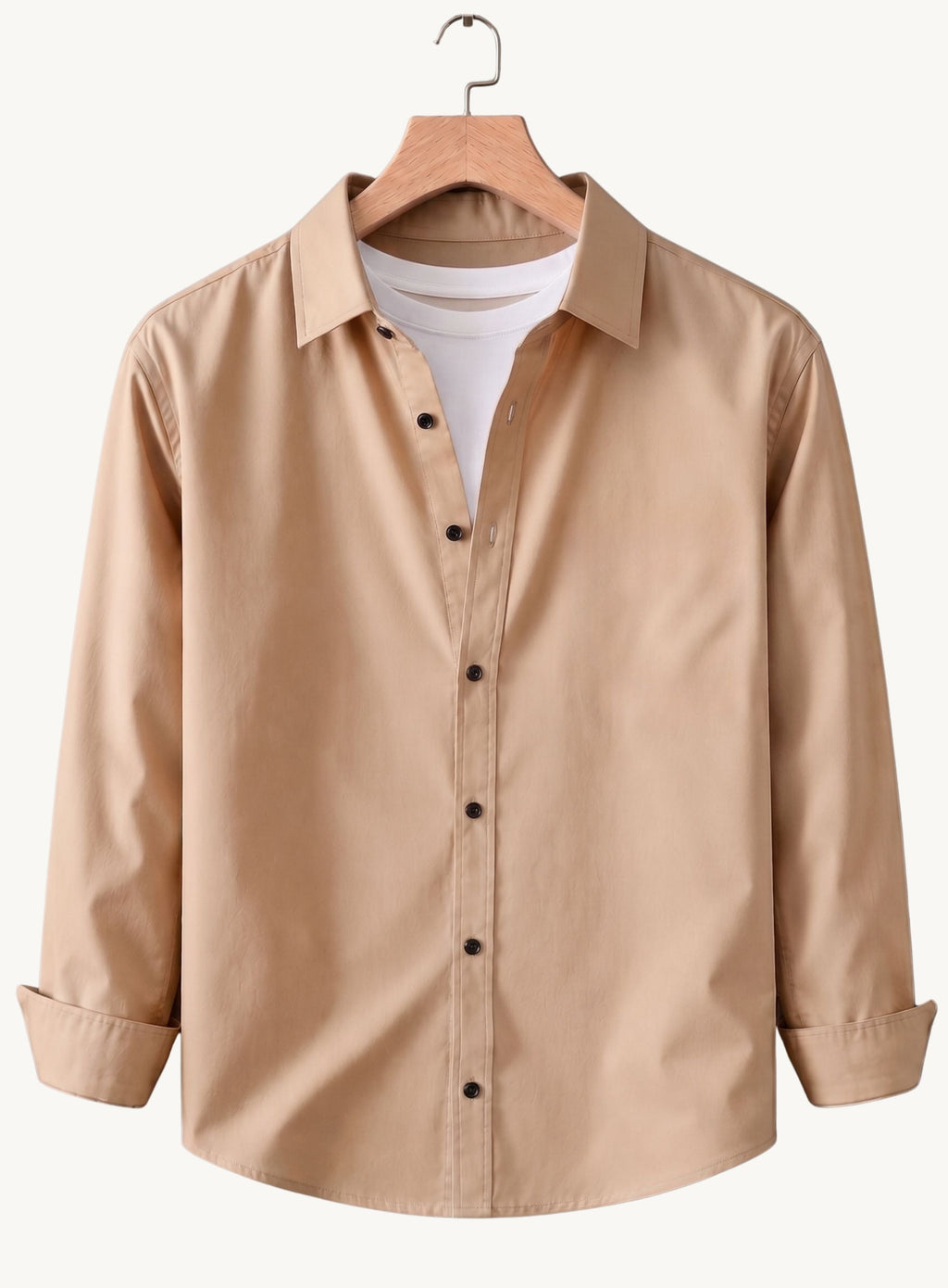 Roovam Men's Casual Shirts – Black, Sand Beige and White | Pack of 3