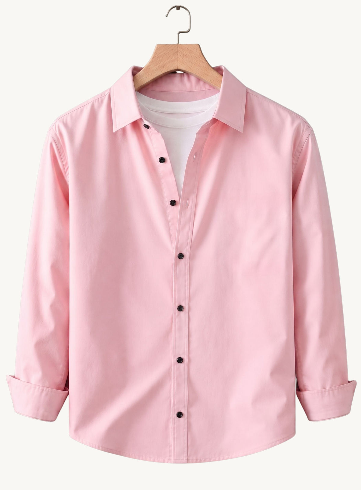 Roovam Men's Casual Shirts – Black, Grey and Peach Pink | Pack of 3