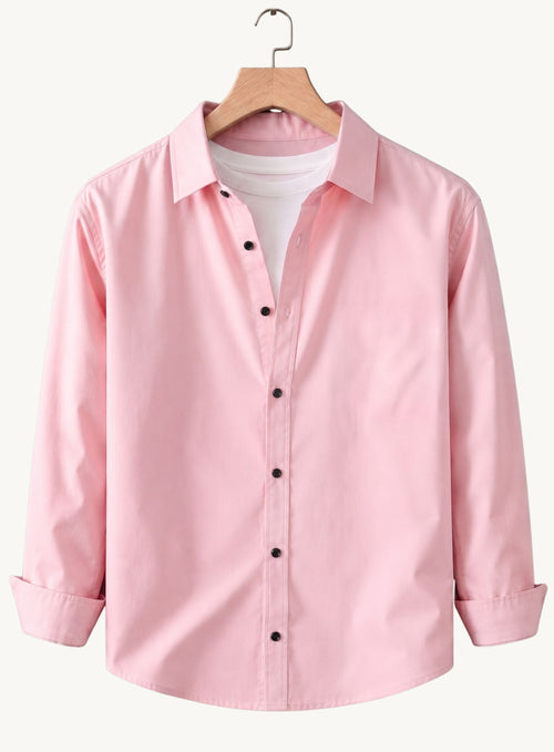 Roovam Men's Casual Shirts – Black, Peach Pink and Sky Blue | Pack of 3