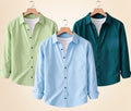 Roovam Men's Casual Shirts – Pista, Sky Blue and Teal Green | Pack of 3