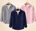 Roovam Men's Casual Shirts – Grey, Navy Blue and Peach Pink | Pack of 3