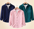 Roovam Men's Casual Shirts – Navy Blue, Peach Pink and Teal Green | Pack of 3