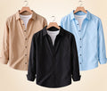 Roovam Men's Casual Shirts – Black, Sand Beige and Sky Blue | Pack of 3