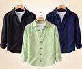 Roovam Men's Casual Shirts – Black, Navy Blue and Pista | Pack of 3