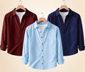 Roovam Men's Casual Shirts – Burgundy, Navy Blue and Sky Blue | Pack of 3