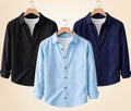Roovam Men's Casual Shirts – Black, Navy Blue and Sky Blue | Pack of 3