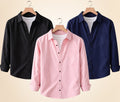 Roovam Men's Casual Shirts – Black, Navy Blue and Peach Pink | Pack of 3