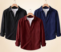 Roovam Men's Casual Shirts – Black, Burgundy and Navy Blue | Pack of 3