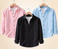 Roovam Men's Casual Shirts – Black, Peach Pink and Sky Blue | Pack of 3