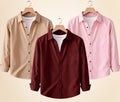 Roovam Men's Casual Shirts – Sand Beige, Burgundy and Peach Pink | Pack of 3