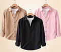 Roovam Men's Casual Shirts – Black, Sand Beige and Peach Pink | Pack of 3
