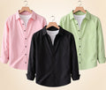 Roovam Men's Casual Shirts – Black, Peach Pink and Pista | Pack of 3