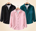 Roovam Men's Casual Shirts – Black, Peach Pink and Teal Green | Pack of 3