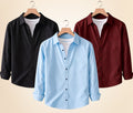 Roovam Men's Casual Shirts – Black, Burgundy and Sky Blue | Pack of 3