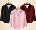 Roovam Men's Casual Shirts – Black, Burgundy and Peach Pink | Pack of 3