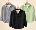 Roovam Men's Casual Shirts – Black, Grey and Pista | Pack of 3