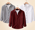 Roovam Men's Casual Shirts – Grey, Burgundy and White | Pack of 3