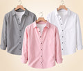 Roovam Men's Casual Shirts – Grey, Peach Pink and White | Pack of 3