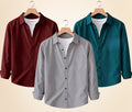 Roovam Men's Casual Shirts – Grey, Burgundy and Teal Green | Pack of 3