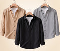 Roovam Men's Casual Shirts – Black, Sand Beige and Grey | Pack of 3