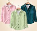 Roovam Men's Casual Shirts – Peach Pink, Pista and Teal Green | Pack of 3